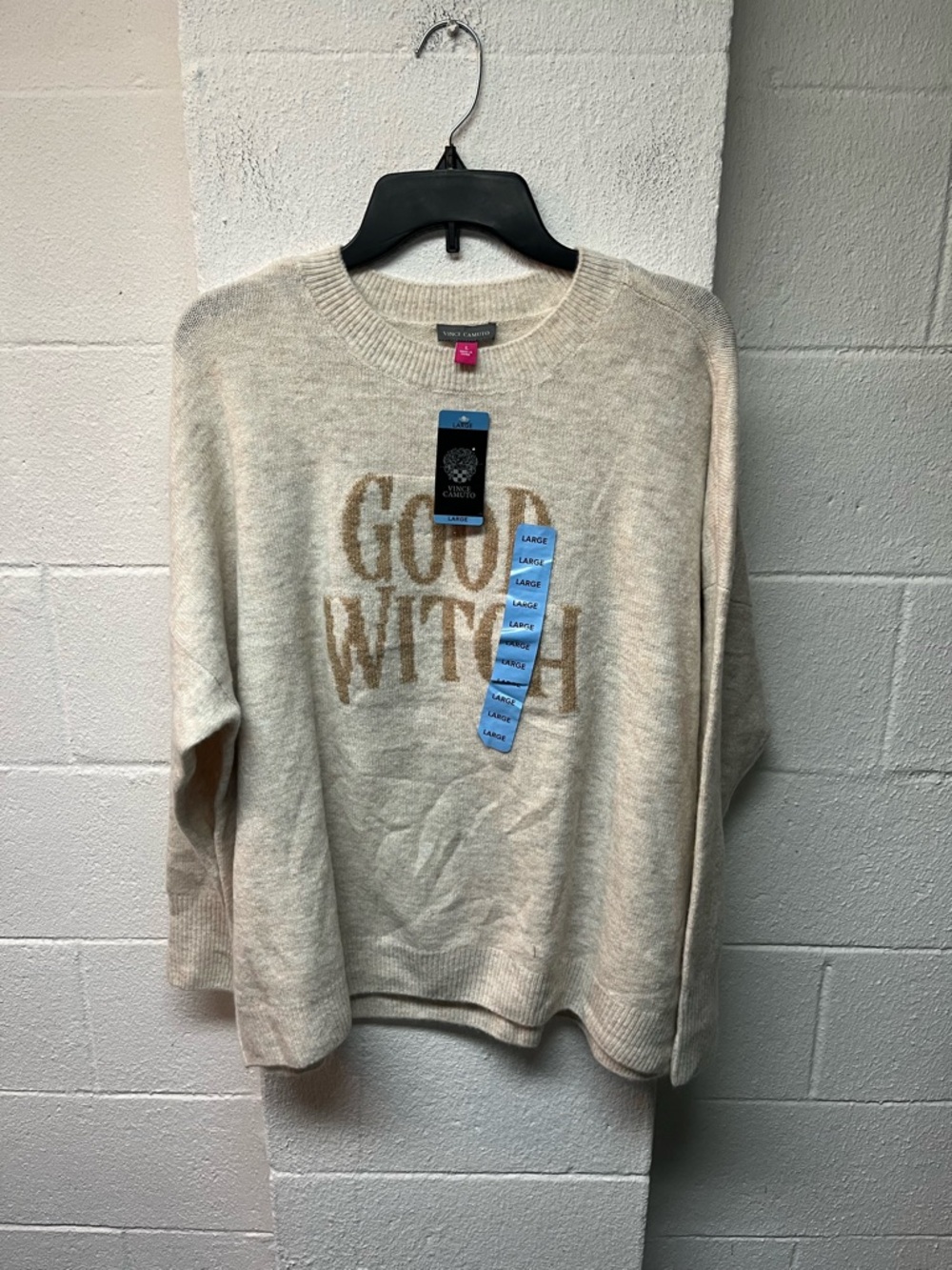 Vince Camuto Cream 'Good Witch' Crewneck Sweater